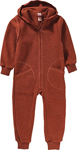 Engel, Walkoverall mit Kapuze und Reißverschluss, 100% Schurwolle (kbT) (Magma Melange, 86-92)