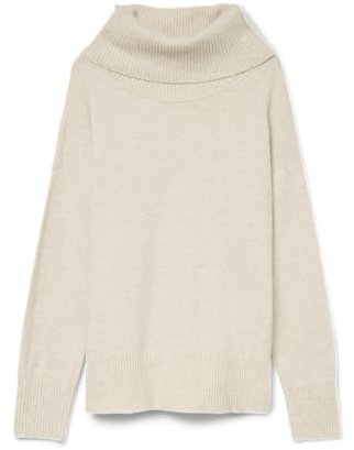 Vero Moda Damen VMDOFFY LS Cowlneck Blouse GA NOOS Pullover, Birch/Detail:Melange, XL