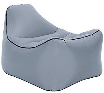 QIROG Lazy aufblasbares Sofa Outdoor Strand fauler Schlafsack tragbares Luft Sofa aufblasbares Bett-grau_100 * 80 * 68 cm