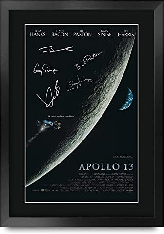 HWC Trading FR A3 Apollo 13 Filmplakat Tom Hanks, Kevin Bacon Geschenke Gedrucktes Poster Signiertes Autogrammbild für Film-Erinnerungsstücke-Fans - A3 gerahmt