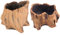 Happyyami 2Pcs Treibholz Zement Sukkulenten Pflanzer Harz Baumstumpf Blumentopf Vintage Desktop Indoor Anlage Töpfe Baum Wurzel Bonsai Container für Garten Terrasse Yard Startseite