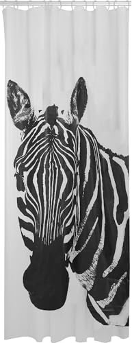 Sealskin Zebra Duschvorhang 180x200 cm, PEVA, wasserdicht, Farbe: Schwarz / Weiß