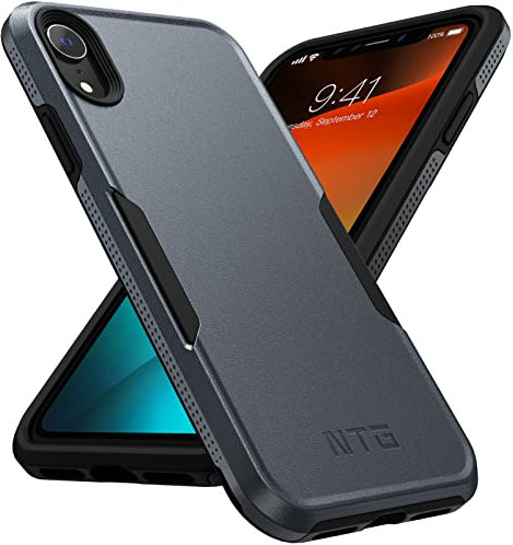 NTG Shockproof Designed for iPhone XR Case [2 Layer Structure Protection] [Military Grade Anti-Drop] Lightweight Shockproof Protective Phone Case for iPhone XR 6.1 inch, Dim Grey