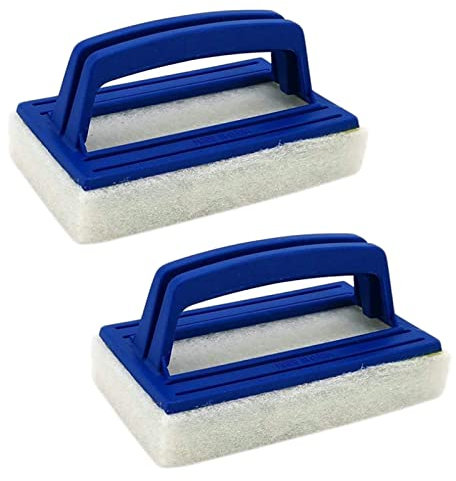 SyiXute 2 Pezzi Spazzola per Pareti di Piscina,Piscina Spazzola Con Manico,Spazzole in Spugna per Piscina per Lavasciuga,Spa,Piscine