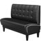 GGMMÖBEL Diner 1 | Dinerbank | B:H 200 x 103 cm | Chesterfield | Schwarz | Leder | Keder: Weiß | Sitzhöhe: 48 cm