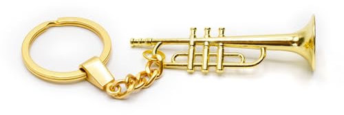 Miniblings Trompete Musik Musikinstrument FUN Pappbox - Handmade Modeschmuck I Anhänger Schlüsselring Schlüsselband Keyring