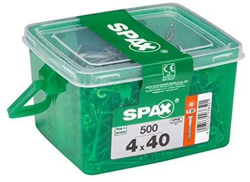 Lot de 500 vis acier tête fraisée torx SPAX, Diam.4 mm x L.40 mm