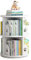 Mehrschichtiges Bücherregal Drehbares Bücherregal Bilderbuchregal for Kinder Bürolagerregal Zeitschriftenregal (Color : Weiß, S : 39x39x66cm)