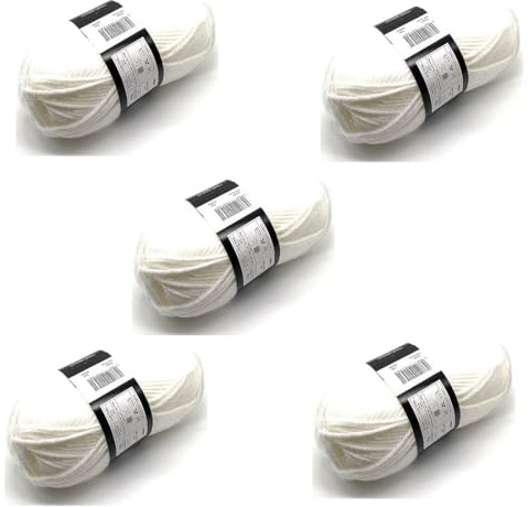 Lexicon Select Pack of 5 x 100g Balls Chunky Wool - White