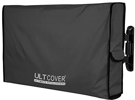 ULTCOVER Waterproof Outdoor TV Cover for 50-54 inch Outside Flat Screen Televisions with Mounts and Stands, Black