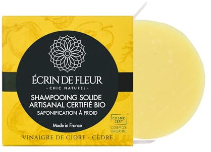 Écrin de Fleur - Apple Cider Vinegar Solid Shampoo Soap Bar, Infused with Cedar Essential Oil, Sulfate and Paraben Free, 1x55g