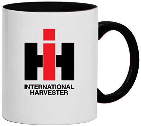 IHC International Harvester Tasse Kaffeebecher, Keramik, 330 ml | Weiß/Schwarz