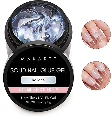Makartt Fester Nagel Kleber für Weiche Gel-Nagelspitzen - Kailane Solid Nail Glue für Nägel Stärken - UV-Lichtgehärtet Nail Art DIY Home Salon 15 ml