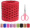Swpeet 1 rouleau de ruban de papier raphia rouge de 200 m avec ciseaux assortis, ficelle en raphia naturel kraft pour cadeaux, fournitures de bricolage, bouquets de fleurs, décorations