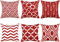 TIDWIACE 6er Set Dekorative Kissenbezüge Rot Leinen Kissenbezug 50x50 cm - Geometrischen Mustern Kissenhüllen für den Außenbereich Terrasse Garten Bank Wohnzimmer Sofa Dekor Zierkissenbezüge