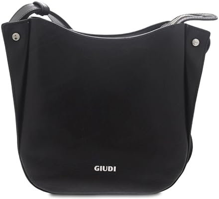 Giudi ® - Damenhandtasche aus Rindsleder, echtes Leder, Schulterriemen aus Leder, ein Fach, Made in Italy - 12111/GD, Schwarz , 22,00 x 28,00 x 9,00 cm