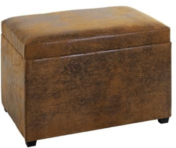 HAKU Möbel Sitztruhe braun, Vintage, MDF, Textilgewebe - Maße: B 58 cm x H 42 cm x T 39 cm, Style: Industrial