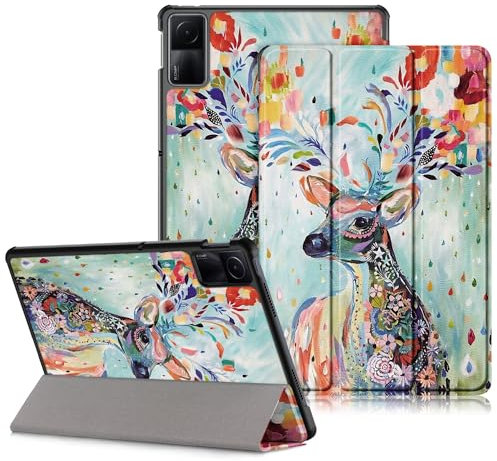 DINGGUAGUA Funda para Xiaomi Redmi Pad SE Tablet 11 Pulgadas 2023,Ultra Delgado Carcasa con Función de Soporte,Venado