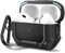 MOBOSI für Airpods Pro 2 Hülle(2nd/1st Gen), Compatible with MagSafe, Carbon Fiber Airpods Pro 2 Case, Magnetic Lid, Hard Shell Protective Case Cover with Keychain(2023/2022/2019),Black