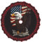 USA Patriotischer Adler mit amerikanischer Flagge Druck Weihnachtsbaum Rock Jute Weihnachtsbaum Matte Mode Plaid Weihnachtsbaumschmuck 91,4 cm