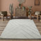 the carpet Bahar Shaggy eleganter Designer Teppich Wohnzimmer, weicher & pflegeleichter Hochflor Wohnzimmerteppich in Creme-Raute 80 x 150 cm