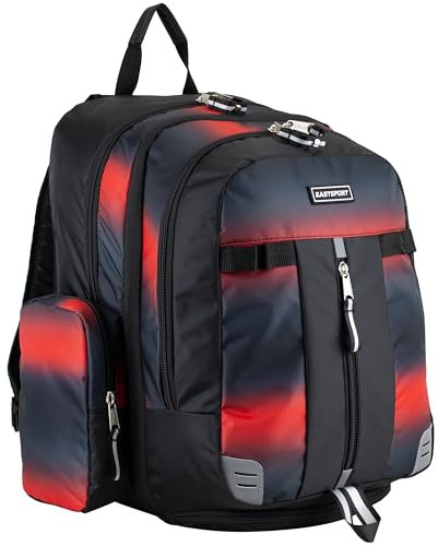 Eastsport Tech-Tasche, erweiterbar, übergroß, extra groß, Computertasche, Gepäck für Business, Reisen, Büchertasche, College, Arbeit, Rot, Ombré-Schwarz, Large