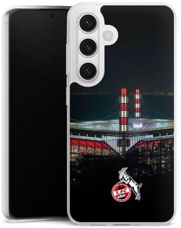 Silikon Hülle kompatibel mit Samsung Galaxy S 24 Case transparent Handyhülle 1. FC Köln Stadion Offizielles Lizenzprodukt