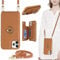 ELTEKER for iPhone 12/12 Pro Phone Case with Card Holder and Strap,PU Leather Wallet Case Flip Cover with Crossbody Lanyard Strap for iPhone 12/12 Pro (6.1 Inch) - Brown