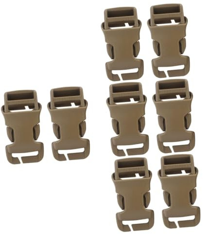 NUOBESTY 8stücke Abnehmbare Kunststoffschnallen Für Rucksäcke Strapazierfähige Gurtband-verschlüsse Mud-farbe Für Outdoor-aktivitäten Und Wandern