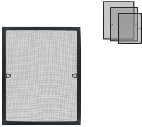 XINZI Fliegengitter Fenster mit Rahmen 80x100cm Insektenschutzgitter ohne Bohren Mückenfenster Insektenschutz Alurahmen Mückengitter Fliegenschutz Mückenschutz für Balkon Terrassen, Anthrazit