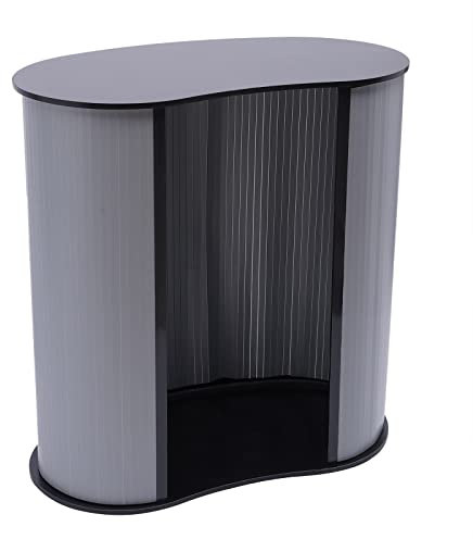 HPDTZ Faltbar Messetheke Schwarz 40 * 90 * 90cm, Kunststoff-Holz Material, Moderner Messestand für Promotionen und Präsentationen