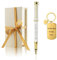 Penna regalo aziendale personalizzata Bel set di penne con portachiavi personalizzato incidere con il tuo messaggio, nome, nome aziendale, numero di telefono su penna, regalo souvenir per colleghi