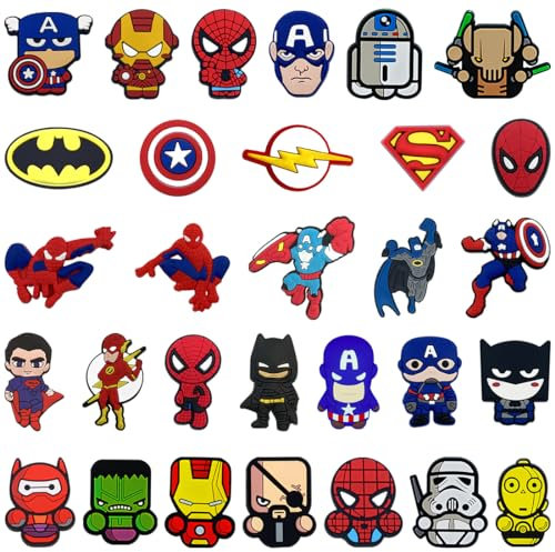 30 PCS Shoe Charms Enfants, PVC Charm Chaussures, Charm Chaussures Décoration, Pins Chaussures, Bijoux de Chaussures, pour Cadeaux de Fête pour Enfants