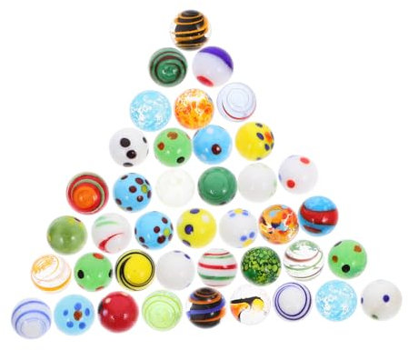 Gogogmee Billes De Verre Colorées Jeux Décoratifs 38 Pcs Petites Billes en Verre Transparentes Polyvalentes pour Jardin Aquarium Vase