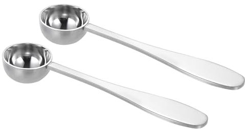 sourcing map 2 cucchiaini da 5 ml, cucchiaio dosatore in acciaio inox per foglie di tè sfuso, argento