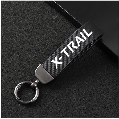Générique Porte-CléS De Voiture pour Nissan X-Trail, Porte-CléS De Voiture en Microfiber Cuir avec Anneau en D Pivotant à 360°,Black