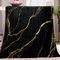 Kuscheldecken Sofaüberwurf Weiche Flauschige Decke Schwarz und Gold 100 x 130 cmMarmor Muster für Sofadecke, Tagesdecke - Gemütliche Flanelldecke, Warme Decken für Herbst Winter