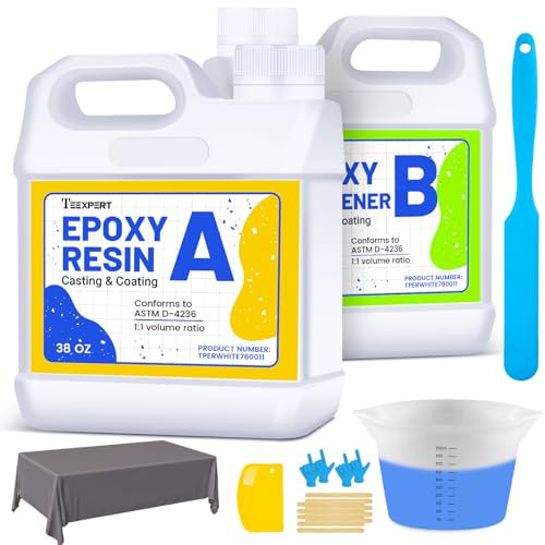 Teexpert Epoxidharz Set 2,2L, Epoxidharz mit Harz Werkzeuge, Kristallklar Epoxidharz mit Härter, Hochglanz Epoxy Resin Gießharz Expoditharz 1:1 Blasenfrei zum Schmuckherstellung, Harz Formen