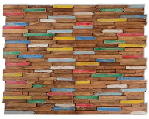 Baumaterialien Wandverkleidung Wandverkleidung Paneele 10 Stück 1,03m² Teakholz massiv