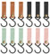 Cosswe 12 Stück Haken für Kleiderstange, Leder-S-Haken, S Haken Mit Lederschlaufe Campinghaken Multifunktionshaken Metall-S-förmige Haken zum Aufhängen für Mantel Handtuch Küche Kinderwagen-Haken
