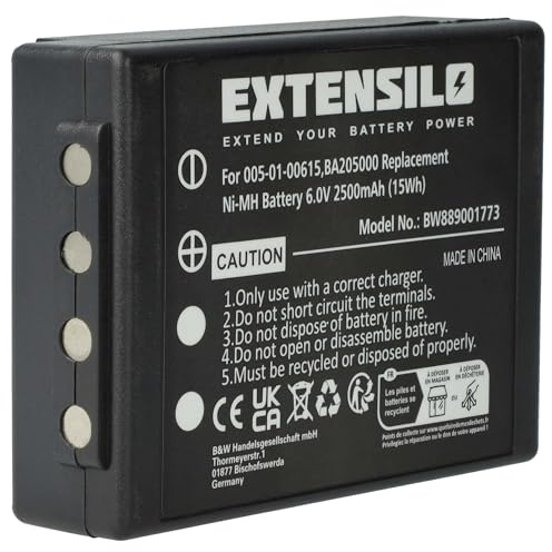 EXTENSILO Akku Ersatz für HBC Hub05AA, FuB05AA, FuB05XL, FuB5AA, Fub9NM für Industrie-Funkfernsteuerung Fernbedienung (2500 mAh, 6 V, NiMH) - Schwarz