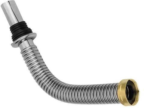 Colcolo Abflussrohr für Küchenspüle, flexibler Ablaufschlauch aus Edelstahl, Abflussrohr für Küchenwaschbecken für Badewanne und Toilette, 60cm