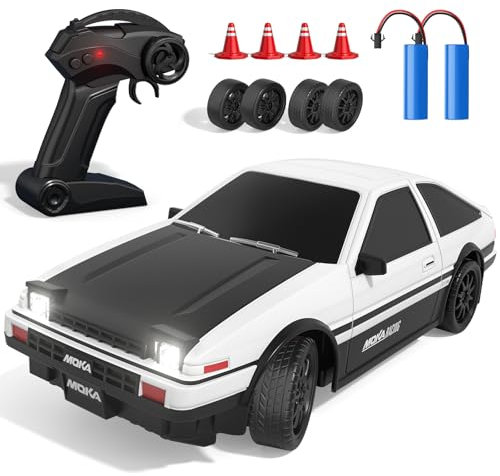 AYIQUTY RC Drift Car, 1:24 Mini 4WD Remote Control Drift Cars with Semi Proportional Throttle and LED Light, 25KM/H RC Racing, Boys Toy Gifts Age 6 7 8 9 10+