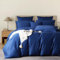 YASMENG Mako Satin Bettwäsche 220x240 Blau 100% Baumwolle Satin Glänzend Deluxe Bettbezug Set Weich Seidig Atmungsaktiv Lyocell Seide Bettwäsche 3 Teilig mit Reißverschluss und 2 Kissenbezüge 80x80 cm