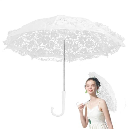 Lunaobrik Paraguas de encaje para bodas, paraguas de encaje, sombrilla de novia | Sombrilla de encaje, paraguas de novia para foto, fiesta de disfraces de dama