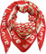 XL Dreieck Strickschal Herz Leopard Frühling Schal 100% Baumwolle Made in Italy Fashion Tuch Dreieckschal Stola Herbst Frühling Tuch Leo Love is Love Happy (Rot)