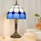 Ppbmocw Tiffany Tischlampe, Blauer Stil Tiffany Lampe Mit Dreifarbigen E27 GlüHbirnen, 8 Zoll Stained Glass Lamp FüR Wohnzimmer Und Nachttisch