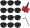 60mm Hole Saw Drill Bit & 12 Pcs Round Desk Cable Hole Cover, Black 60mm Desk Hole Covers, Plastic Desk Grommets, HSS Metal Hole Cutter, Plastic Desk Cord Computer Wire Cable Hole Cover Grommets