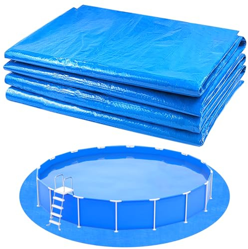 YEXEXINM Runde Pool-Bodentücher, 4,5 m, für 4,5 m oberirdische Schwimmbäder, robuste Pool-Bodenmatte, Schutz gegen Durchstechen des Pools, Bodenplane
