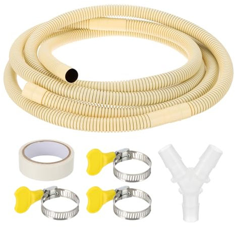 PATIKIL Kit De Manguera De Desagüe Para Aire Acondicionado De 13 Pies Universal Con Conector En Forma De Y Para Extensión De Manguera De Desagüe, Amarillo